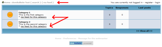 domBulletin RSS links