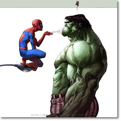 Spidey vs. Hulk, by manarama.deviantart.com