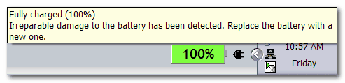Damaged Battery Indicator
