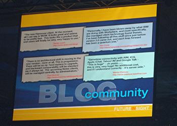 Picture of the blog slide from the closing session